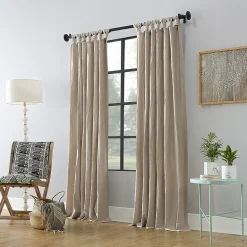 Archaeo Sarro Washed Cotton Tab Top Light-Filtering Single Curtain Panel
