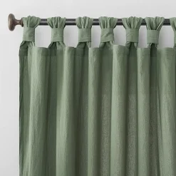 Archaeo Sarro Washed Cotton Tab Top Light-Filtering Single Curtain Panel