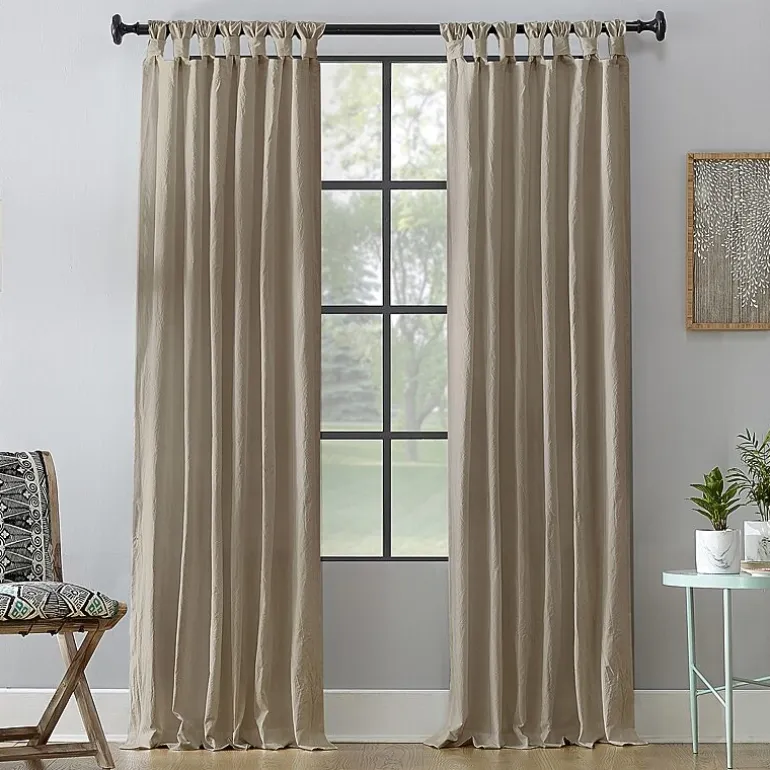 Archaeo Sarro Washed Cotton Tab Top Light-Filtering Single Curtain Panel
