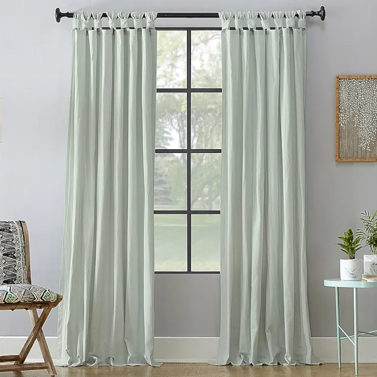 Archaeo Sarro Washed Cotton Tab Top Light-Filtering Single Curtain Panel