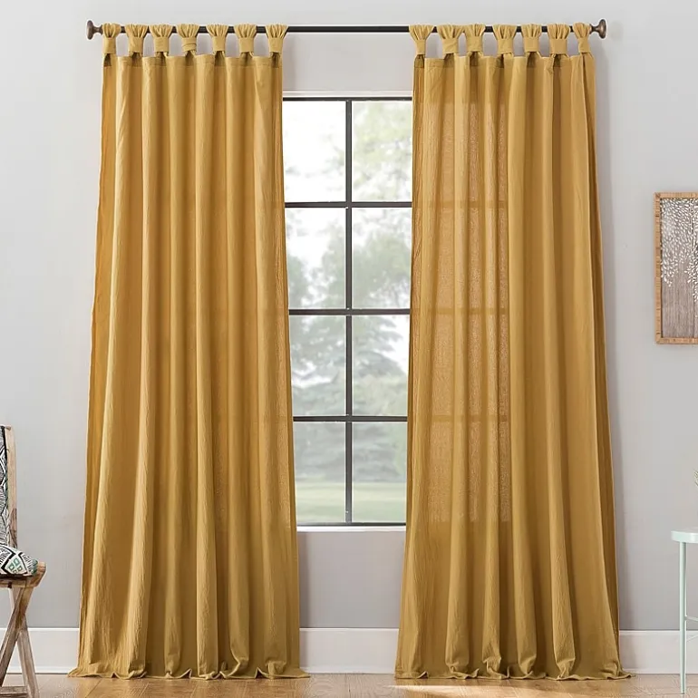 Archaeo Sarro Washed Cotton Tab Top Light-Filtering Single Curtain Panel