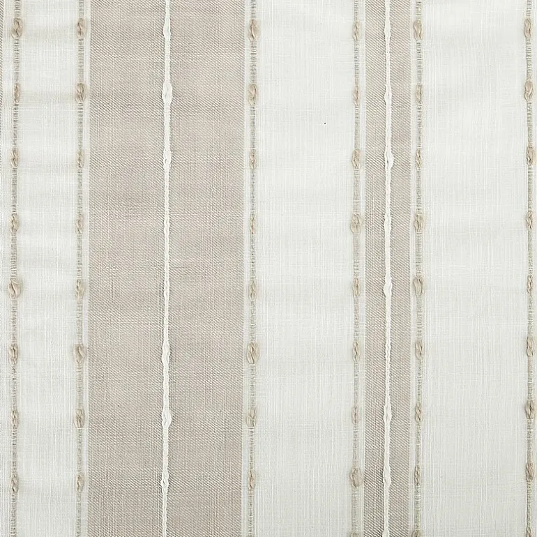 Archaeo Slub Texture Stripe Cotton Rod Pocket Light-Filtering Single Curtain Panel