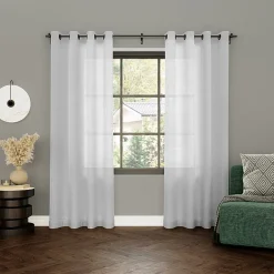Archaeo Vail Grommet Top Sheer Single Curtain Panel