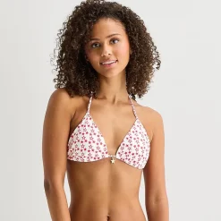 Arizona Adjustable Straps Juniors Triangle Bikini Swimsuit Top