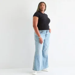 Arizona Airy Drape Womens Juniors Plus Low Rise Baggy Fit Jean