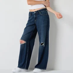 Arizona Airy Drape Womens Juniors Short Low Rise Baggy Fit Jean