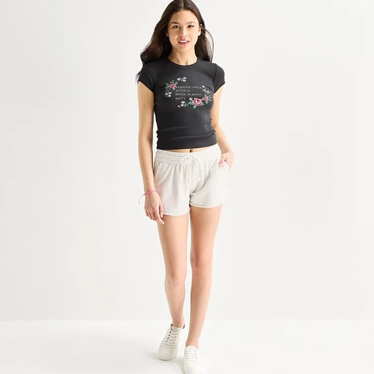 Arizona Baby Womens Juniors Crew Neck Short Sleeve T-Shirt