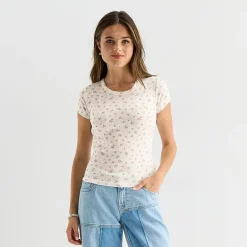 Arizona Baby Womens Juniors Crew Neck Short Sleeve T-Shirt