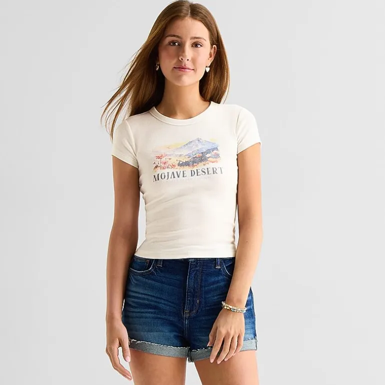 Arizona Baby Womens Juniors Crew Neck Short Sleeve T-Shirt