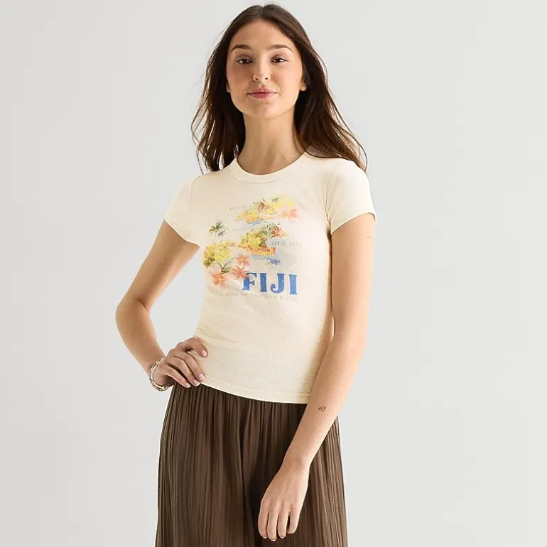 Arizona Baby Womens Juniors Crew Neck Short Sleeve T-Shirt