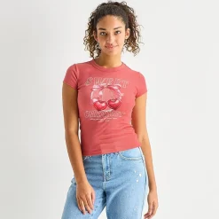 Arizona Baby Womens Juniors Crew Neck Short Sleeve T-Shirt