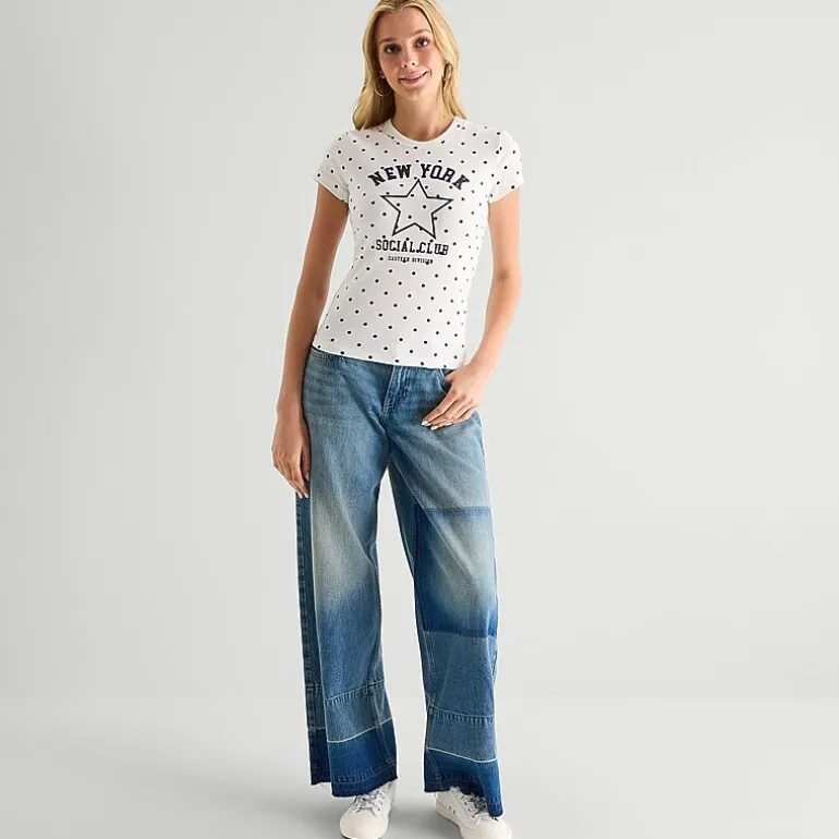 Arizona Baby Womens Juniors Crew Neck Short Sleeve T-Shirt
