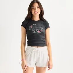 Arizona Baby Womens Juniors Crew Neck Short Sleeve T-Shirt