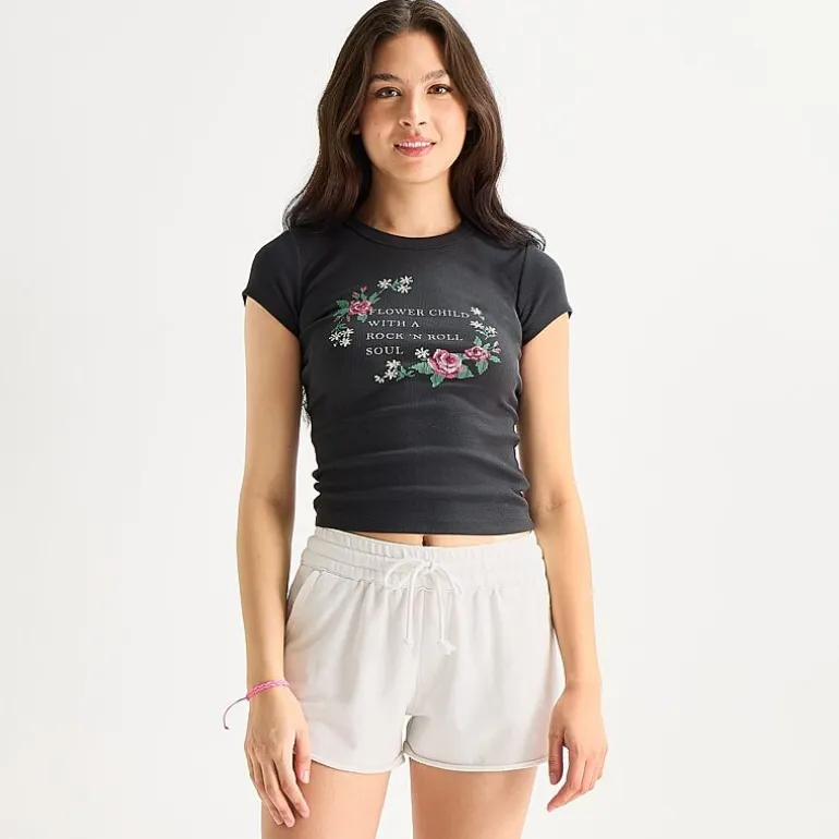 Arizona Baby Womens Juniors Crew Neck Short Sleeve T-Shirt
