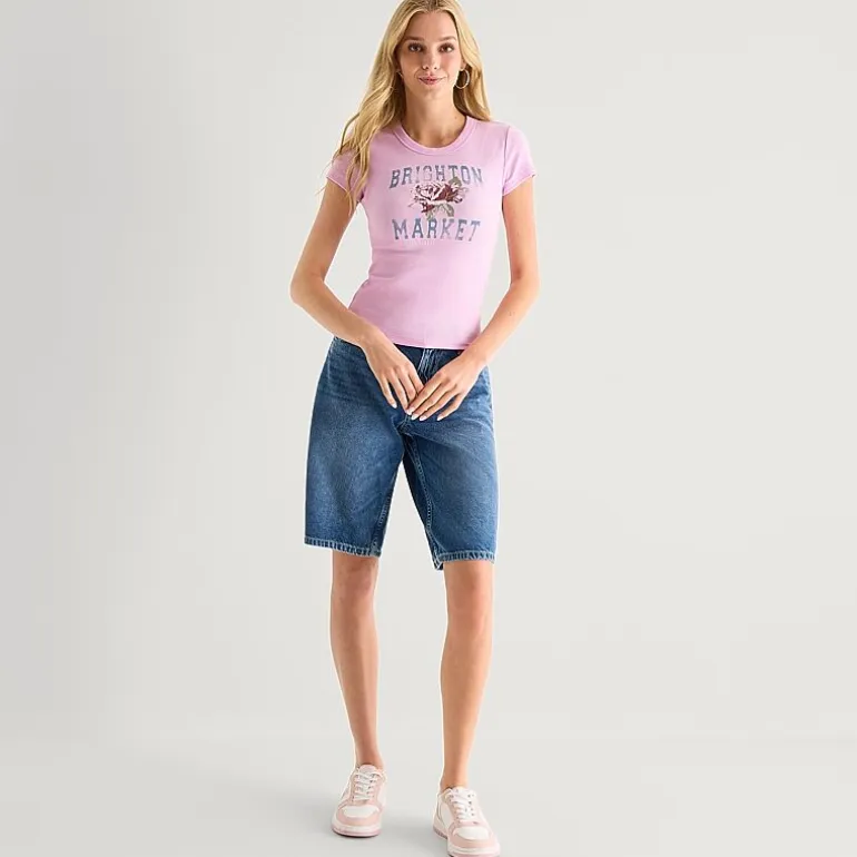 Arizona Baby Womens Juniors Crew Neck Short Sleeve T-Shirt