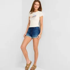 Arizona Baby Womens Juniors Crew Neck Short Sleeve T-Shirt