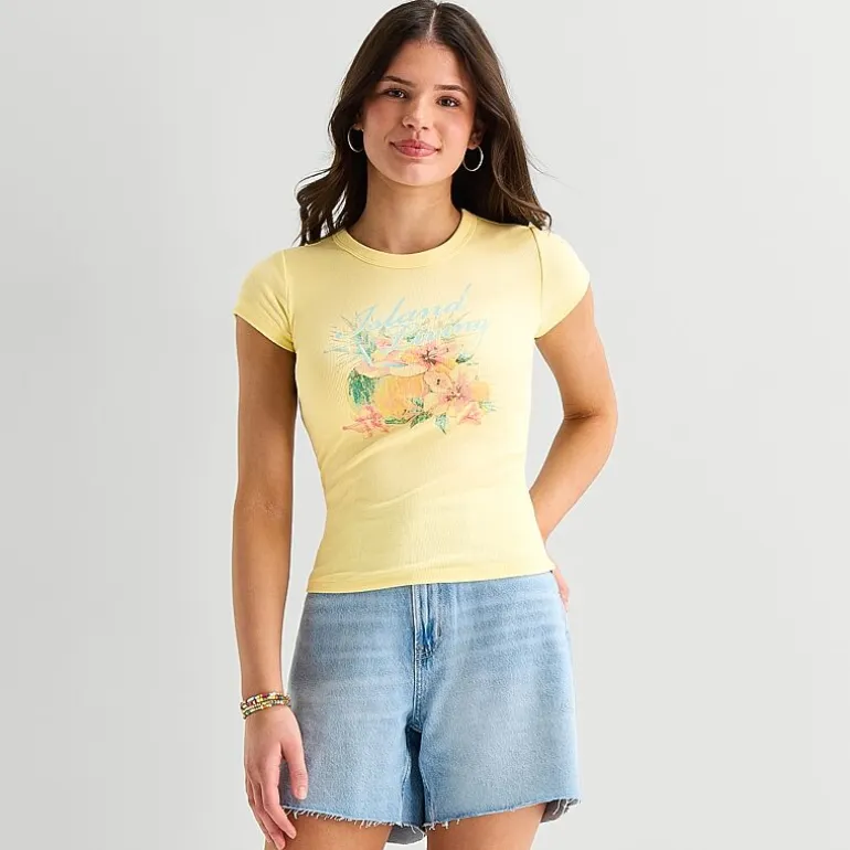 Arizona Baby Womens Juniors Crew Neck Short Sleeve T-Shirt