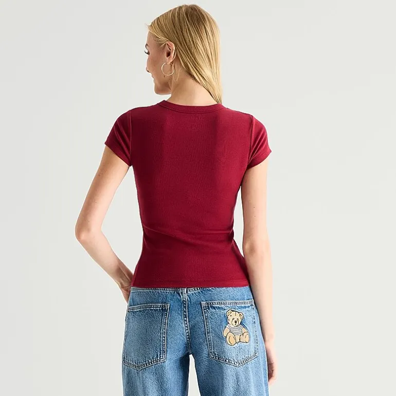 Arizona Baby Womens Juniors Crew Neck Short Sleeve T-Shirt