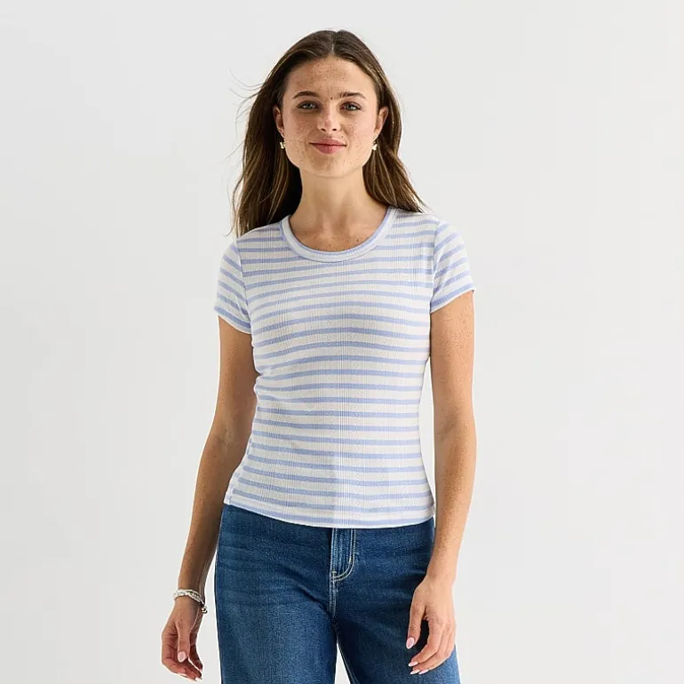 Arizona Baby Womens Juniors Crew Neck Short Sleeve T-Shirt