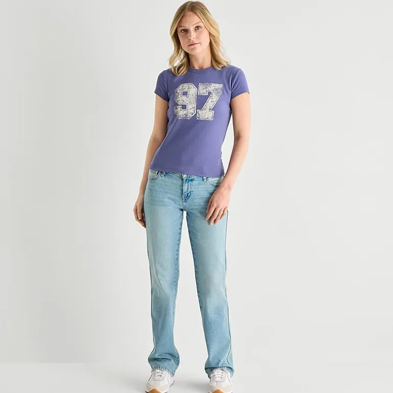 Arizona Baby Womens Juniors Crew Neck Short Sleeve T-Shirt