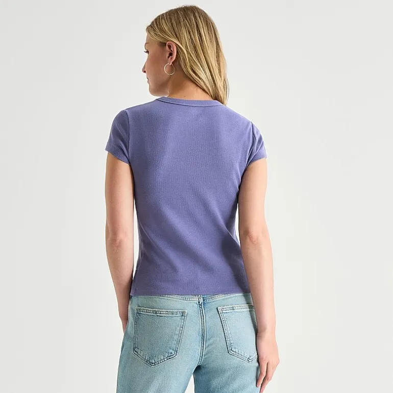 Arizona Baby Womens Juniors Crew Neck Short Sleeve T-Shirt