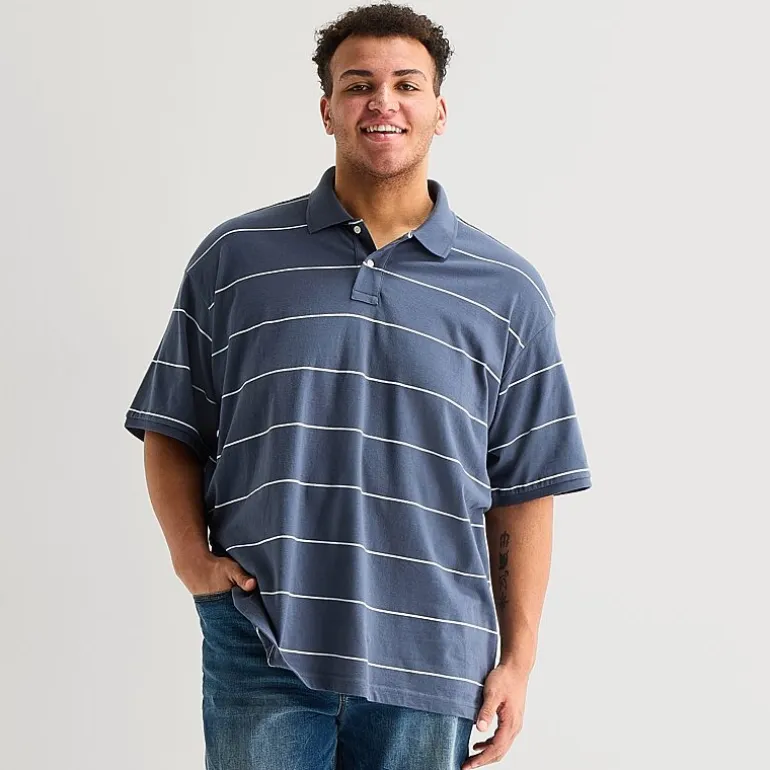 Arizona Big and Tall Mens Boxy Fit Short Sleeve Polo Shirt