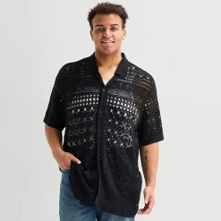 Arizona Big and Tall Mens Crew Neck Short Sleeve Polo Sweater