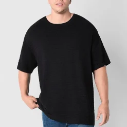 Arizona Big and Tall Mens Crew Neck Short Sleeve Pullover Sweater
