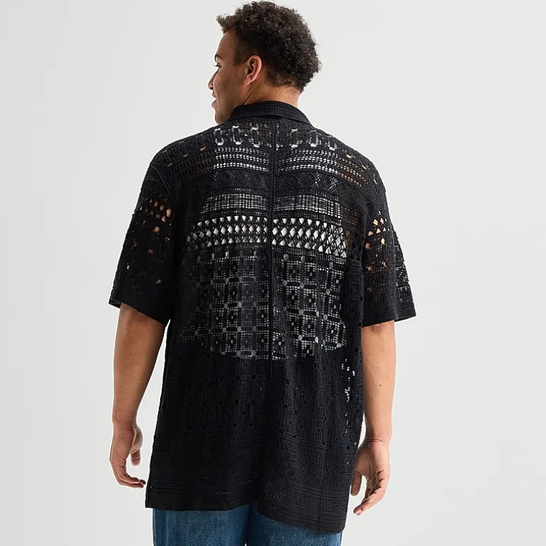 Arizona Big and Tall Mens Crew Neck Short Sleeve Polo Sweater