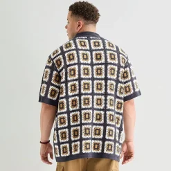 Arizona Big and Tall Mens Short Sleeve Button Polo Sweater