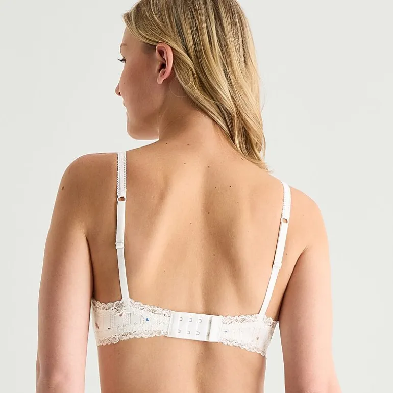 Arizona Body Cotton Pointelle with Lace Trim Bralette