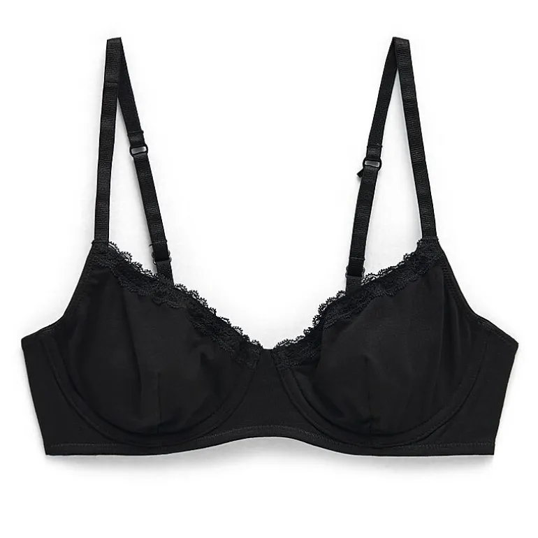 Arizona Body Cotton with Lace Unlined Balconette Bra