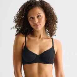 Arizona Body Cotton with Lace Unlined Balconette Bra