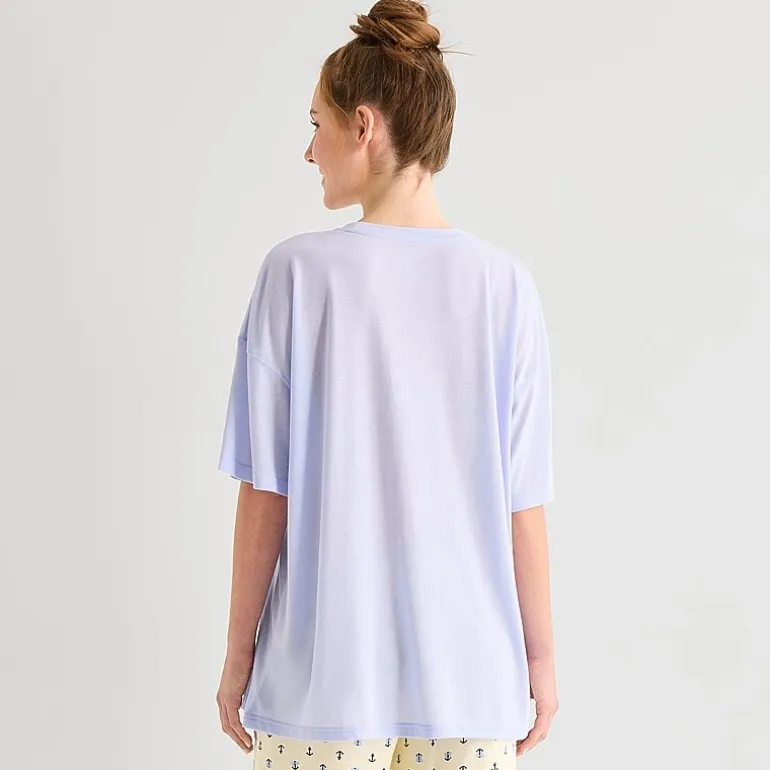 Arizona Body Womens Crew Neck Short Sleeve Juniors Pajama Top