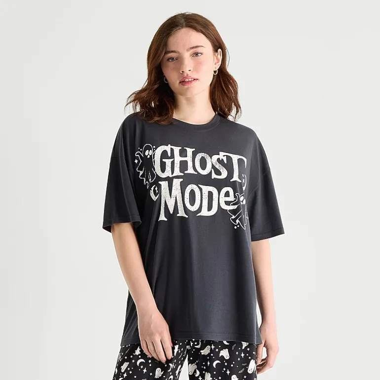 Arizona Body Womens Crew Neck Short Sleeve Juniors Pajama Top