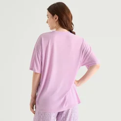 Arizona Body Womens Crew Neck Short Sleeve Juniors Pajama Top