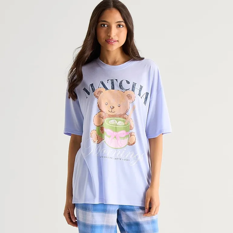 Arizona Body Womens Round Neck Short Sleeve Juniors Pajama Top