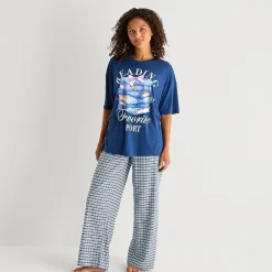 Arizona Body Womens Round Neck Short Sleeve Juniors Pajama Top