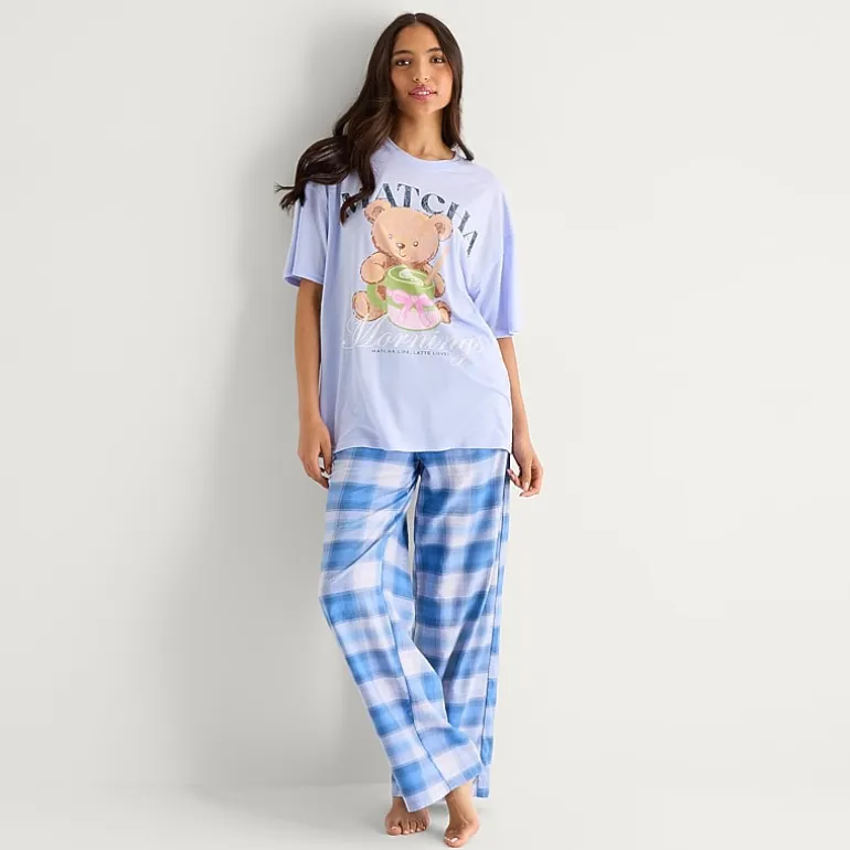 Arizona Body Womens Round Neck Short Sleeve Juniors Pajama Top