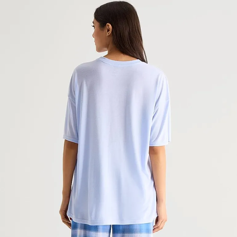 Arizona Body Womens Round Neck Short Sleeve Juniors Pajama Top