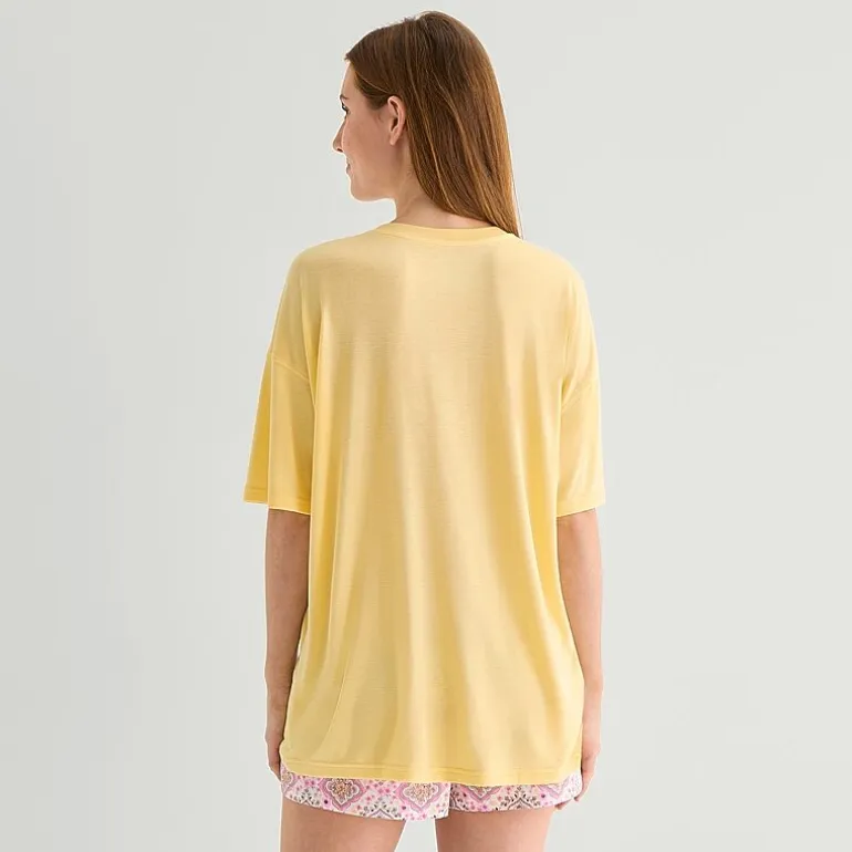 Arizona Body Womens Round Neck Short Sleeve Juniors Pajama Top