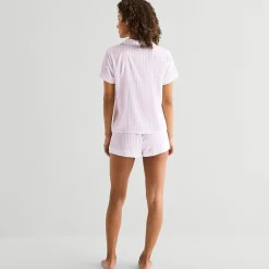 Arizona Body Womens Satin Short Sleeve 2-pc. Juniors Pajama Set