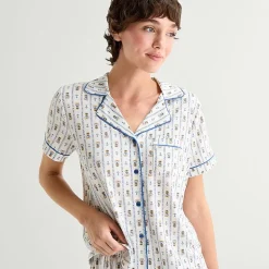 Arizona Body Womens Short Sleeve 2-pc. Juniors Pajama Set