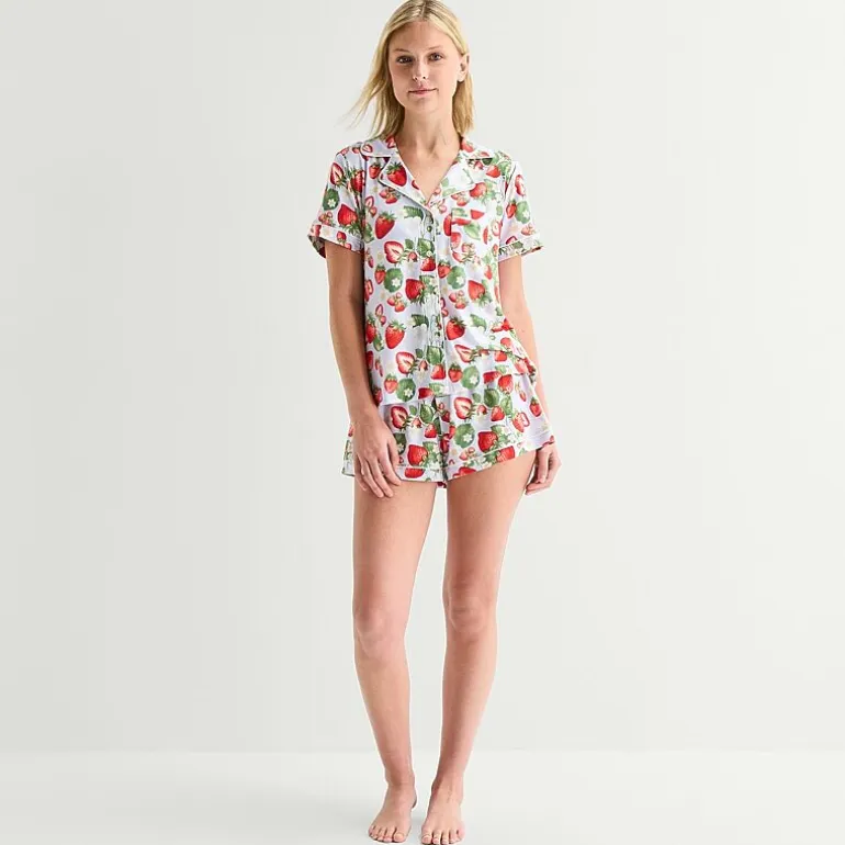 Arizona Body Womens Short Sleeve 2-pc. Juniors Pajama Set