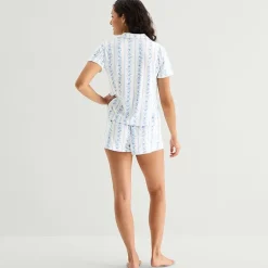 Arizona Body Womens V-Neck Short Sleeve 2-pc. Juniors Pajama Set