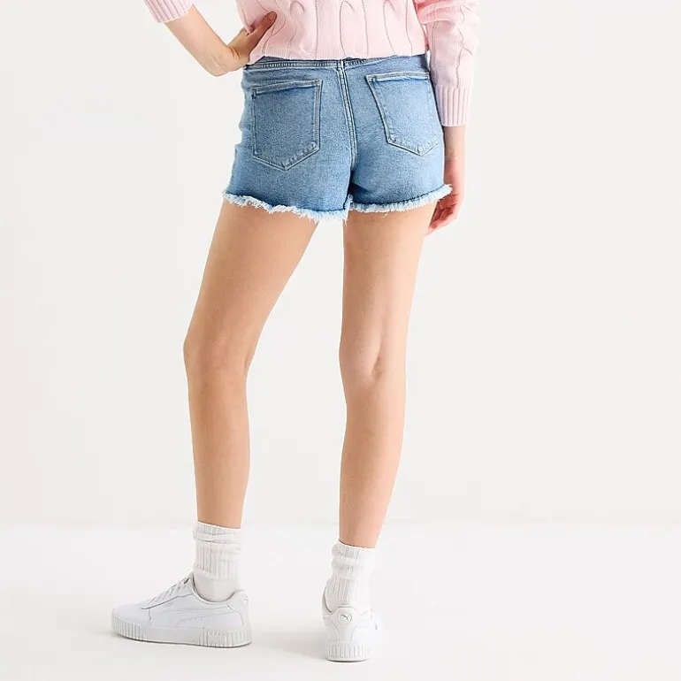 Arizona Curvy Womens 2 1/2" High Rise Juniors Denim Short
