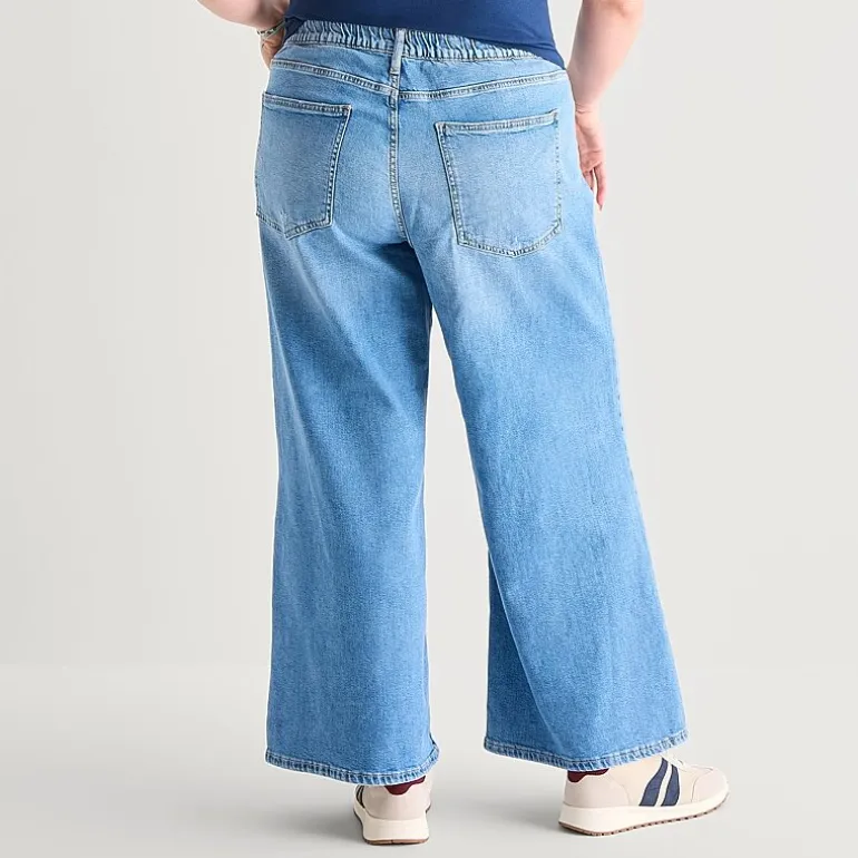 Arizona Curvy Womens Juniors Plus Low Rise Baggy Fit Jean