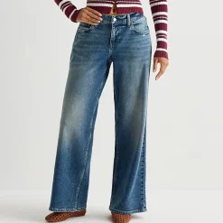Arizona Curvy Womens Juniors Plus Low Rise Baggy Fit Jean