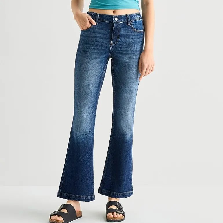 Arizona Curvy Womens Juniors High Rise Bootcut Jean