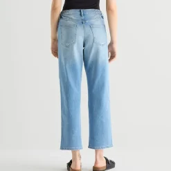 Arizona Curvy Womens Juniors Short High Rise Straight Leg Jean